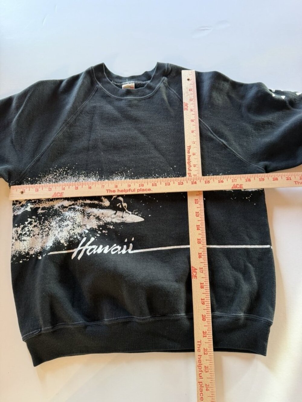 Vintage 70s 80s Crazy Shirts black retro wrap-around surf Hawaii sweatshirt M - Picture 7 of 9